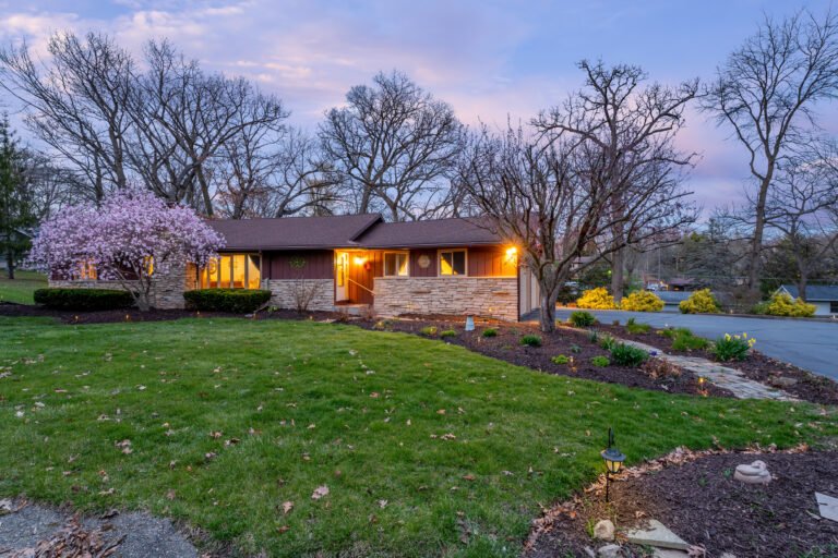Front exterior of a home at twilight